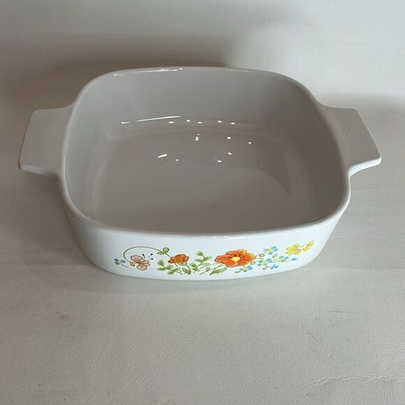 Corning Ware Pan 1 Liter Baking Serve Dish Pan Ovenware With Lid Floral Handle - Picture 2 of 6